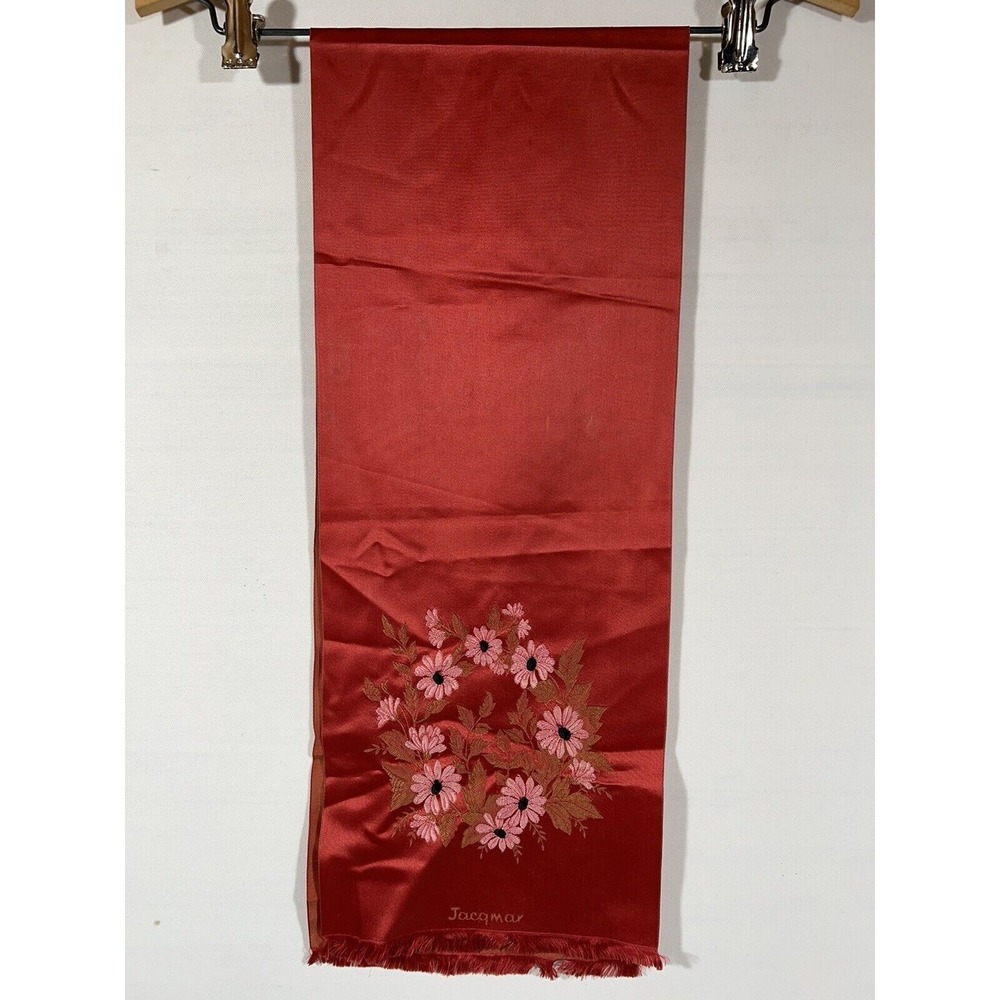 Vintage Tapestry Table Runner Jacqmar Embroidered Decor Cottagecore